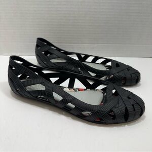 MELISSA + Jason Wu Woven Flats, Black, Size 7